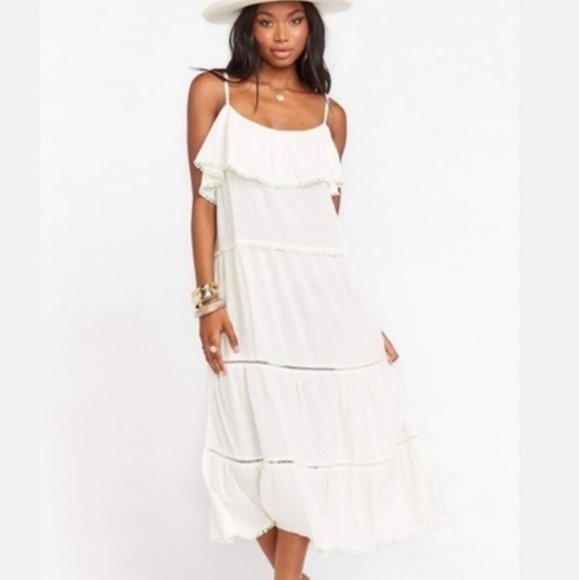 NWT $188 Show Me Your MuMu Ambrose Midi White Dress Small - Picture 3 of 4